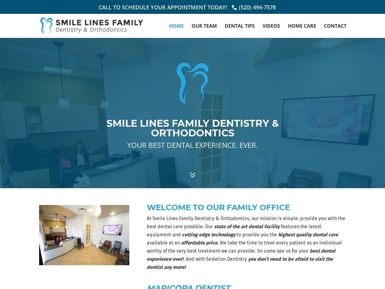 Smilelines Family And Cosmetic Dentist Website Screenshot from smilelinesdental.com