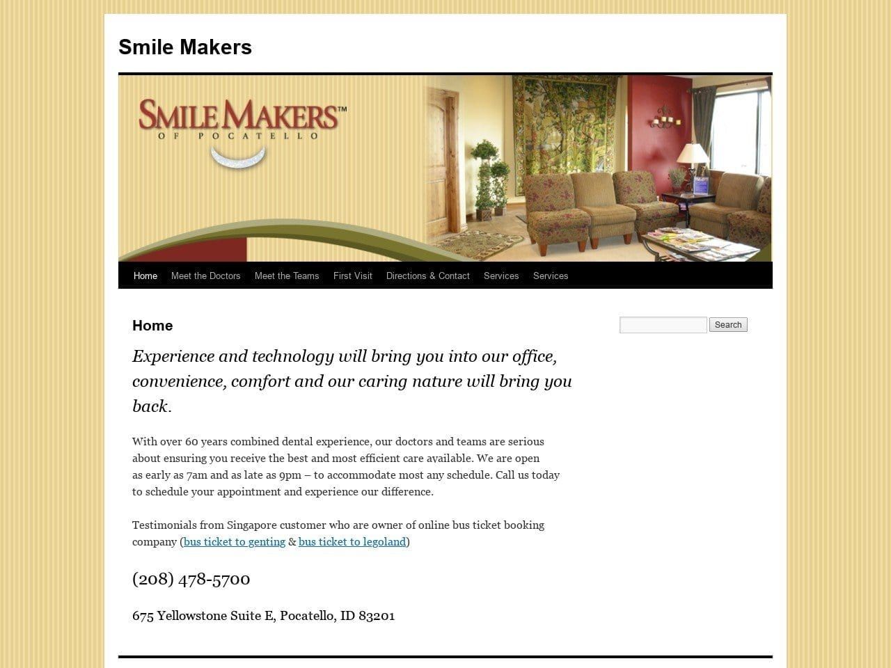 Smilemakers of Pocatello Website Screenshot from smilemakerspocatello.com