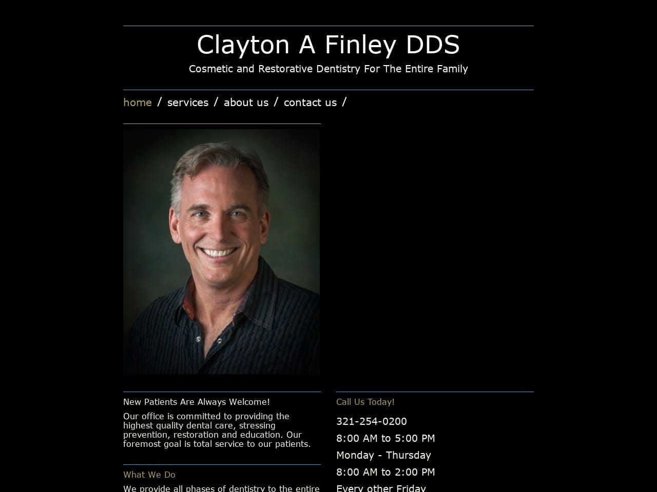 Clayton A Finley DDS LLC Website Screenshot from smilemelbourne.com