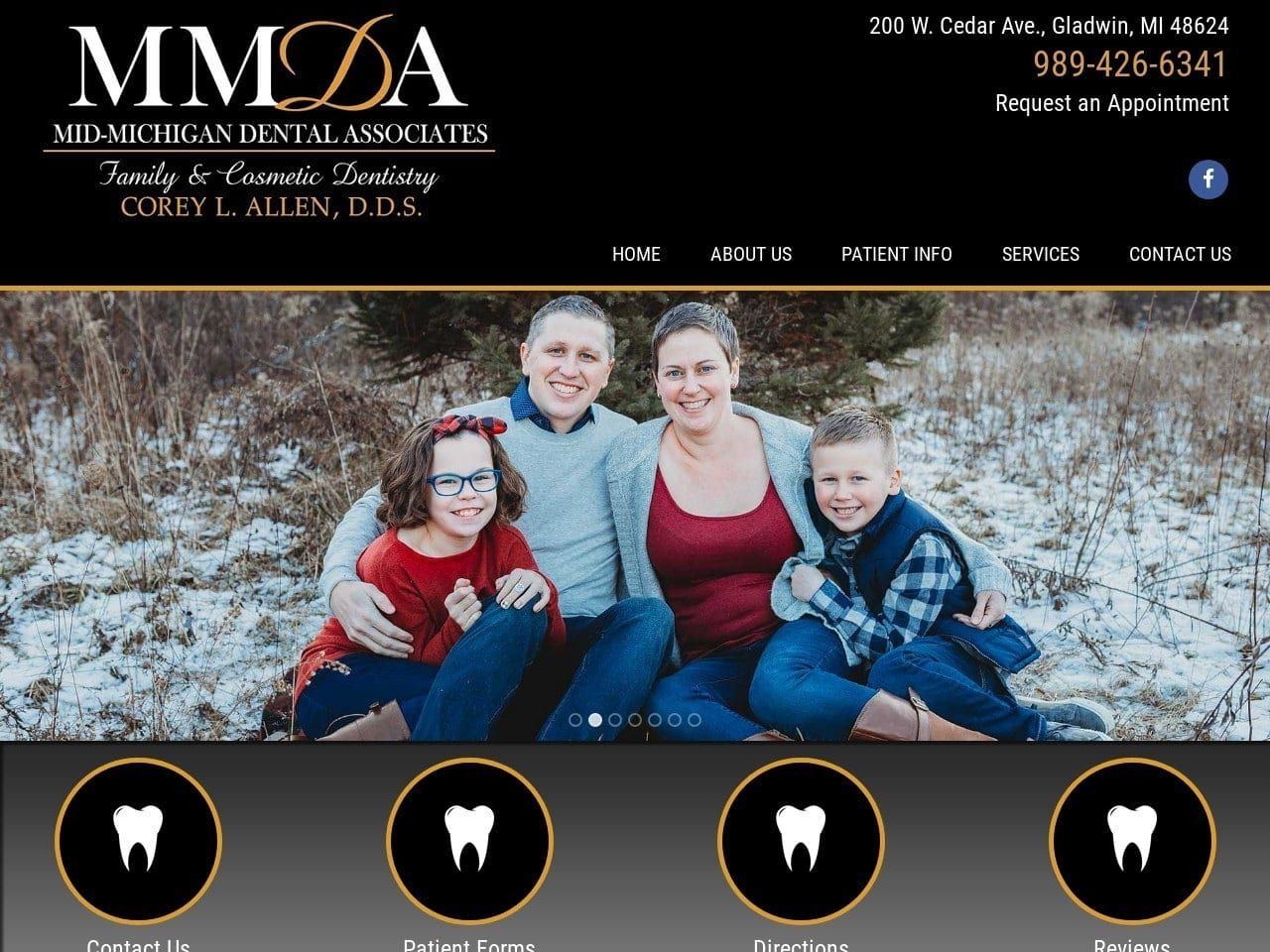 Mid Michigan Dental Associates Website Screenshot from smilemidmichigan.com