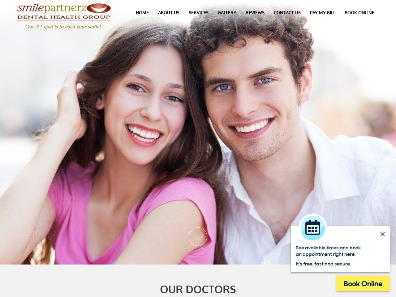 Smilepartnerz Dental Health Group Website Screenshot from smilepartnerz.com