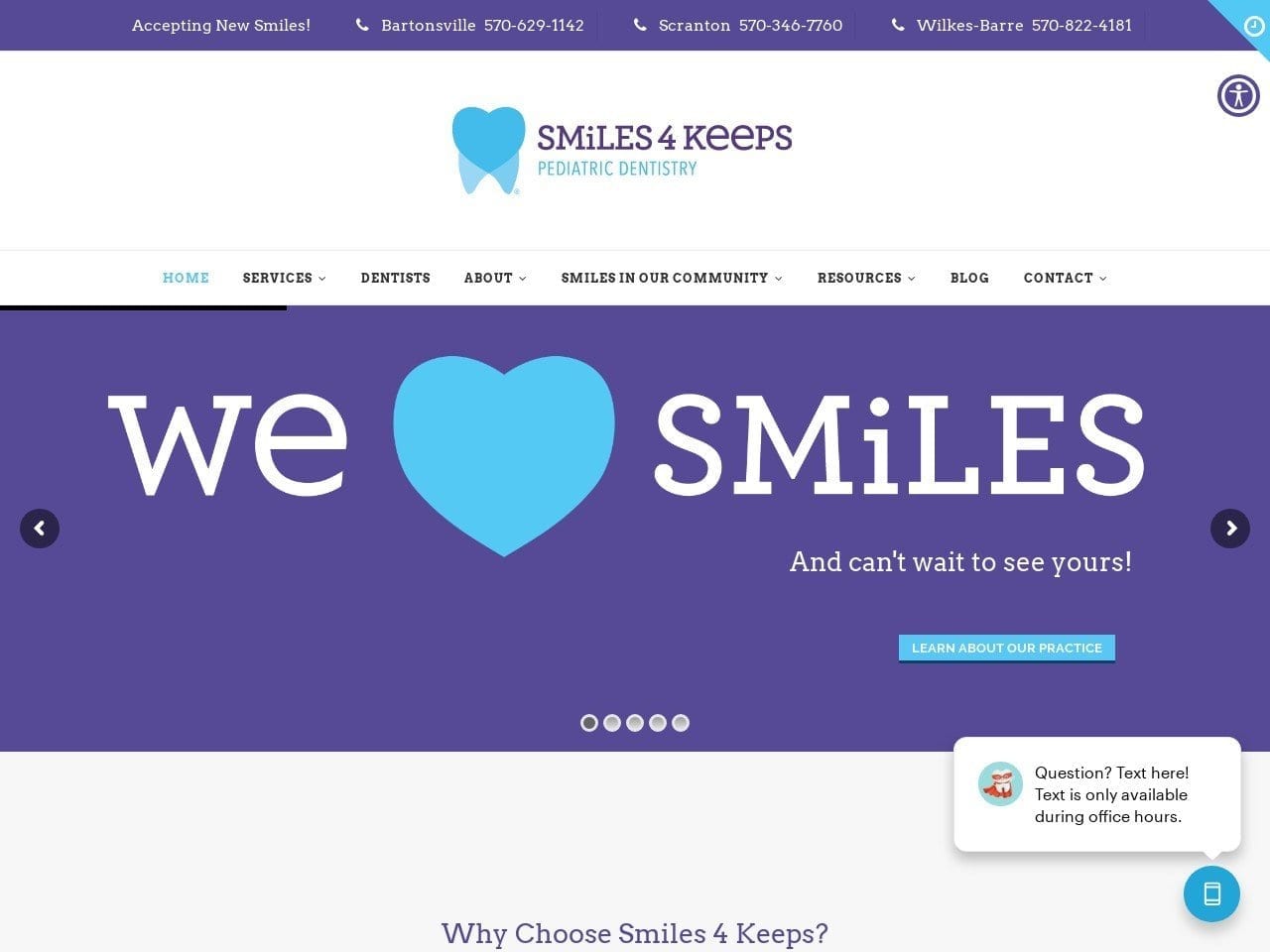 Dr. Ross M. Wezmar DDS Website Screenshot from smiles4keeps.com