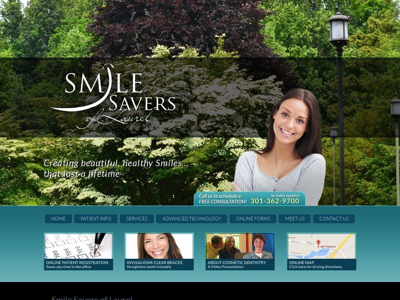 Smile Savers of Laurel Website Screenshot from smilesaversoflaurel.com