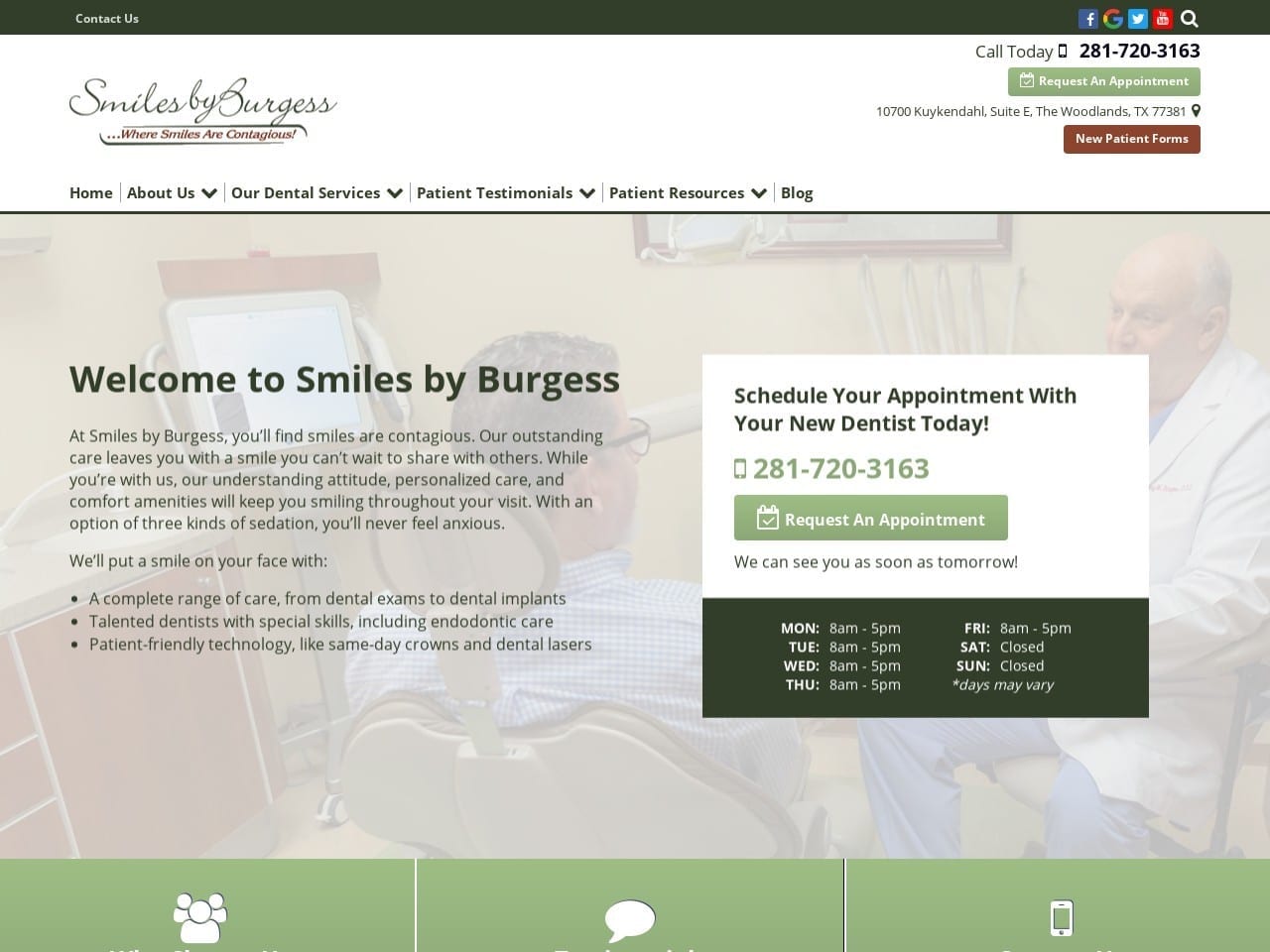 Smiles By Burgess Website Screenshot from smilesbyburgess.com