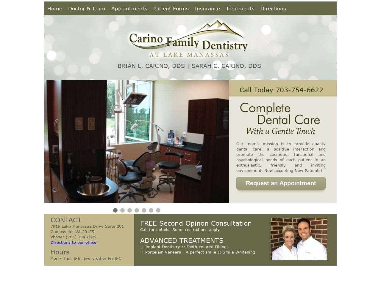 Carino Family Dentistry Website Screenshot from smilesbycarino.com