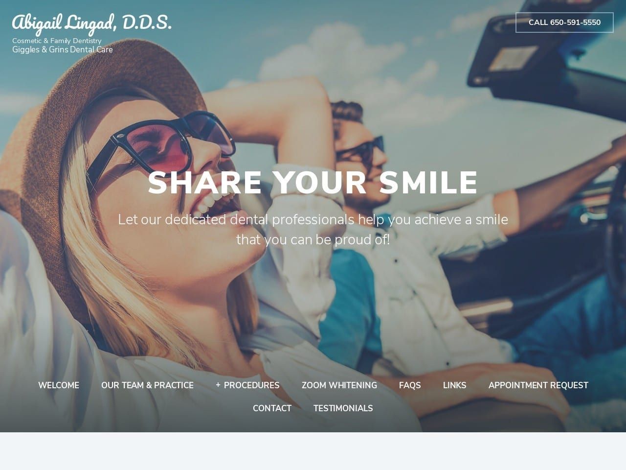 Abigail Lingad DDS Website Screenshot from smilesbydoctorabby.com
