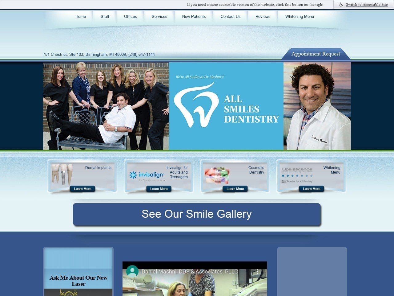 Mashni Daniel D DDS Website Screenshot from smilesbydrmashni.com