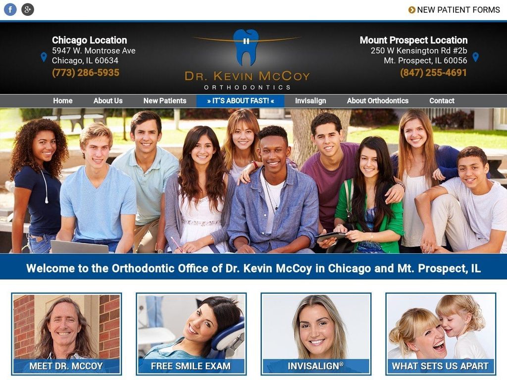 Dr. Kevin McCoy Orthodontics Website Screenshot from smilesbydrmccoy.com