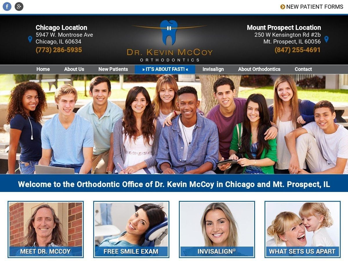 Dr. Kevin McCoy Orthodontics Website Screenshot from smilesbydrmccoy.com