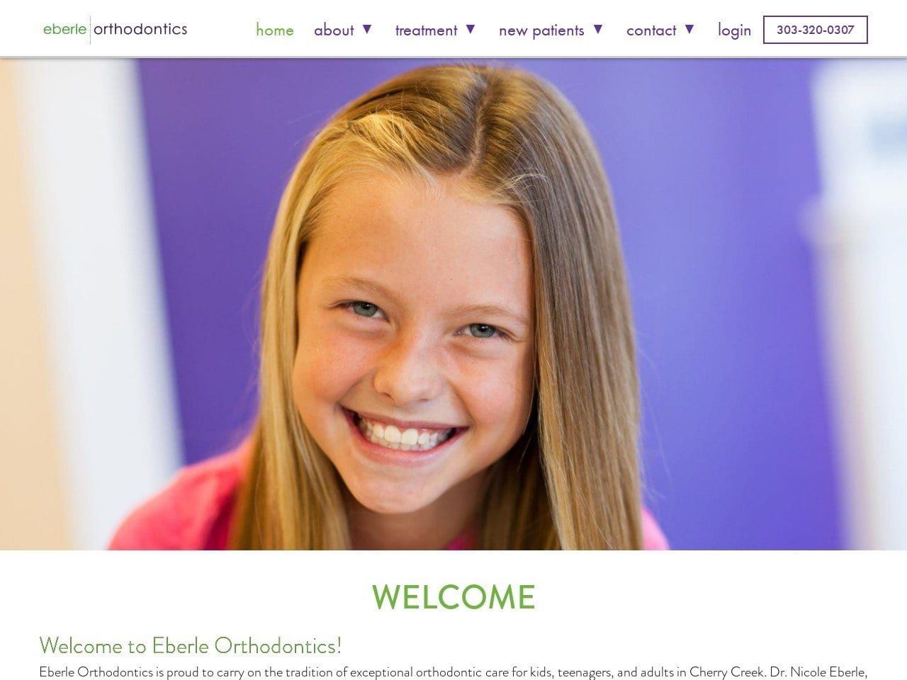 Eberle Orthodontics Website Screenshot from smilesbyeberle.com
