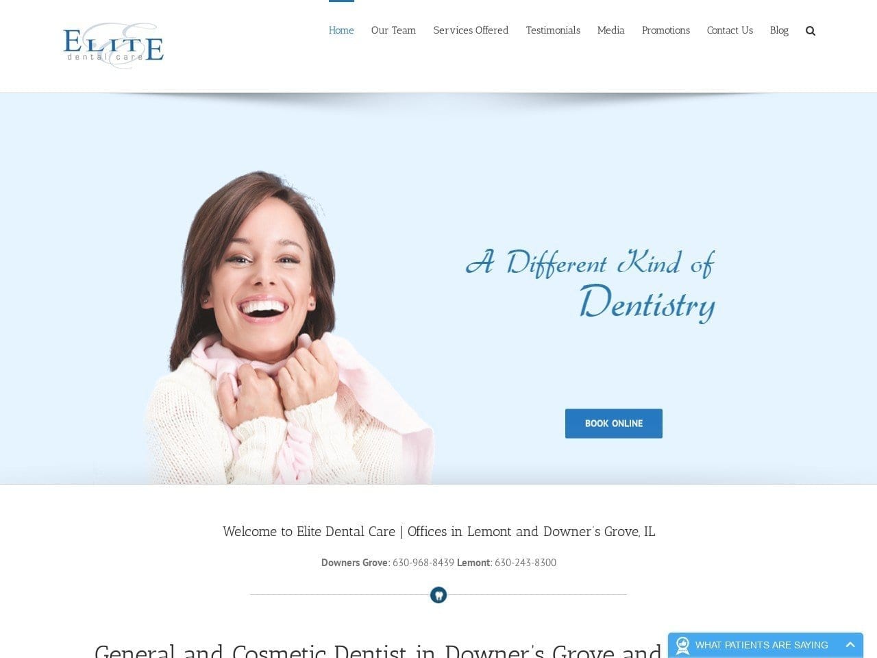 Elite Dental Care Website Screenshot from smilesbyelite.com