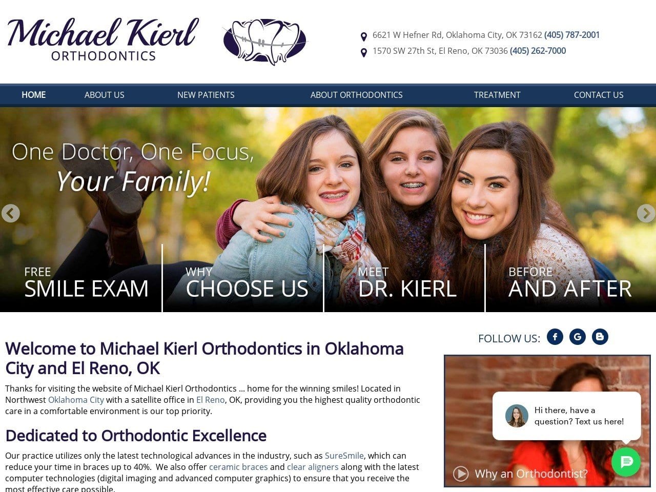 Dr. Michael J. Kierl DDS MS Website Screenshot from smilesbykierl.com