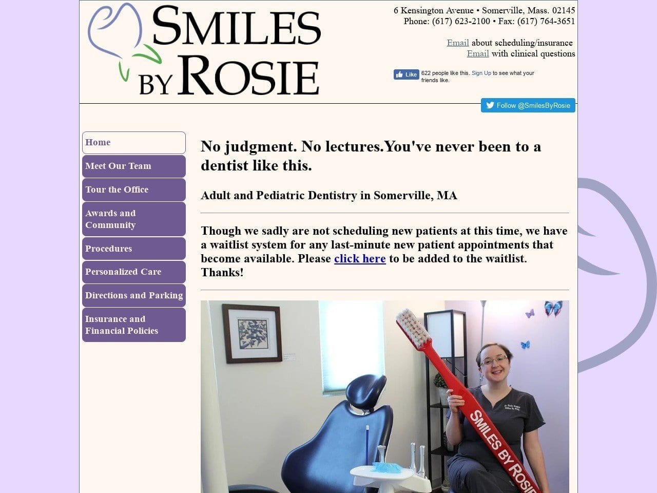 Smiles By Rosie Website Screenshot from smilesbyrosie.com