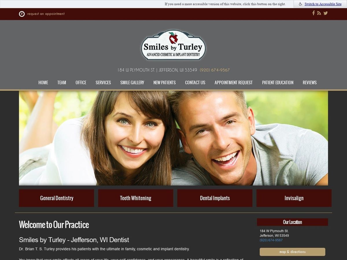 Smiles By Turley Website Screenshot from smilesbyturley.com