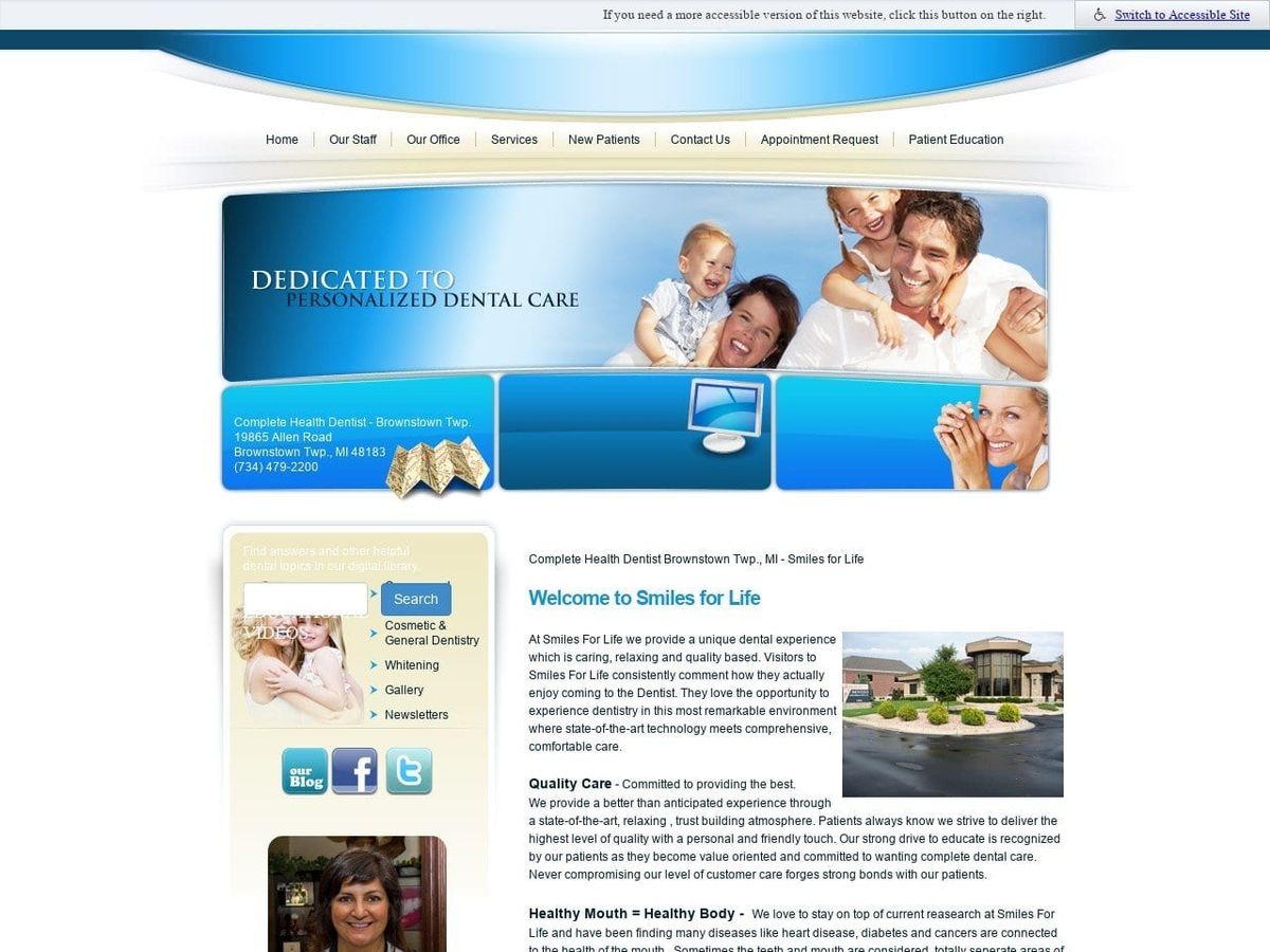 Smiles For Life Website Screenshot from smilesforlifedentistry.com