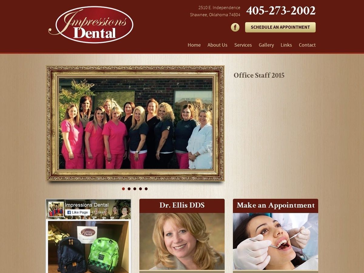 Impressions Dental Website Screenshot from smileshawnee.com