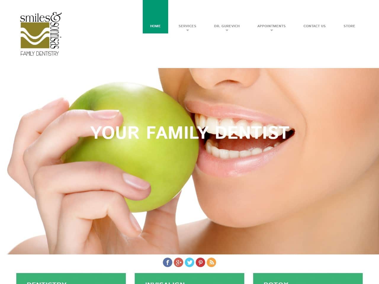 Cosmetic Dentist Website Screenshot from smilesinmiami.com