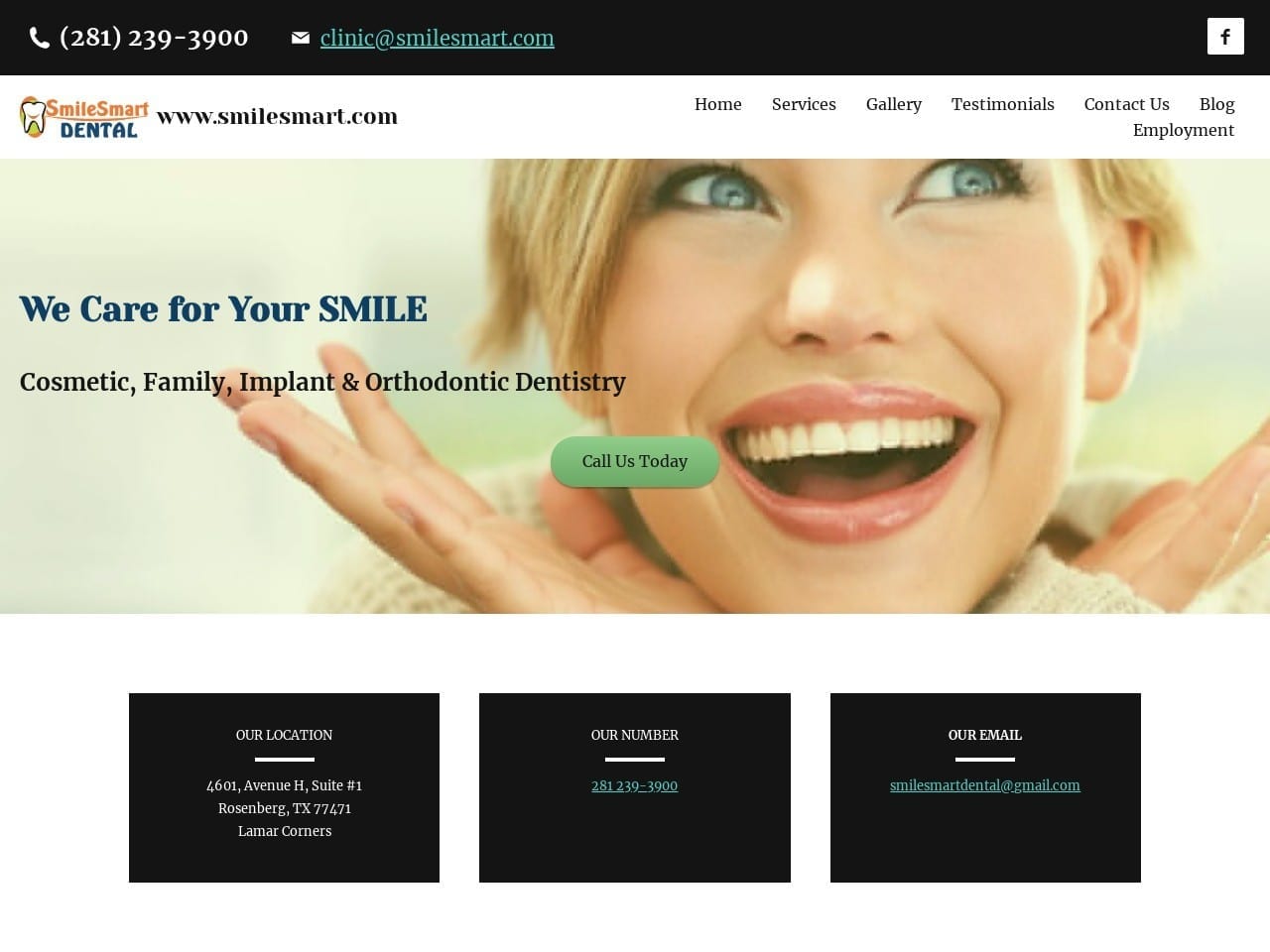 Smile Smart Dental Reid Cecelia DDS Website Screenshot from smilesmart.com