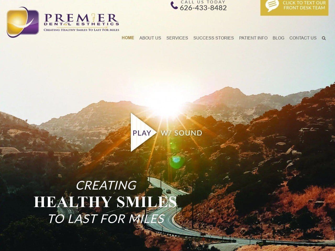 Premier Dental Esthetics Website Screenshot from smilesofarcadia.com