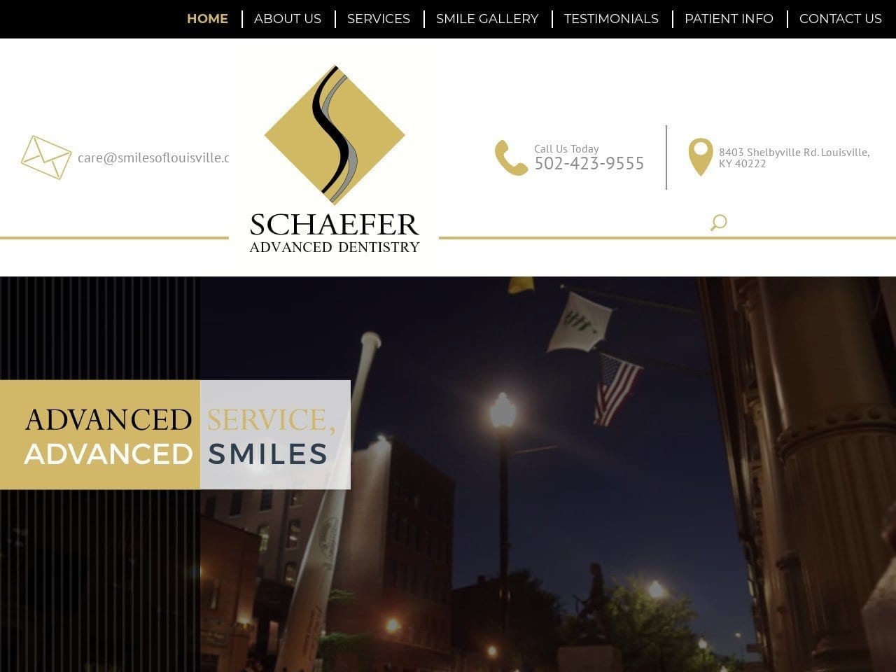 Schaefer Aesthetic General Dentist Website Screenshot from smilesoflouisville.com