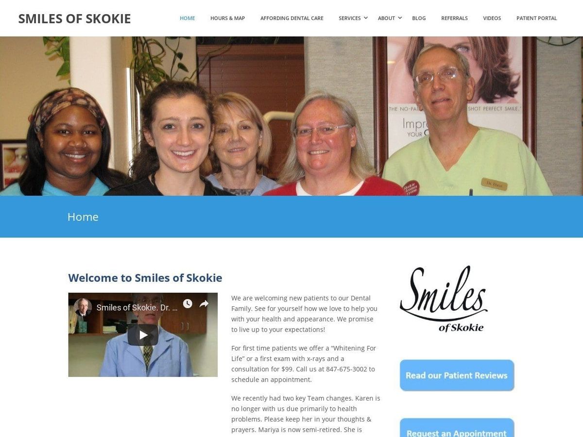 Dr. David A. McWhinnie III DDS Website Screenshot from smilesofskokie.com