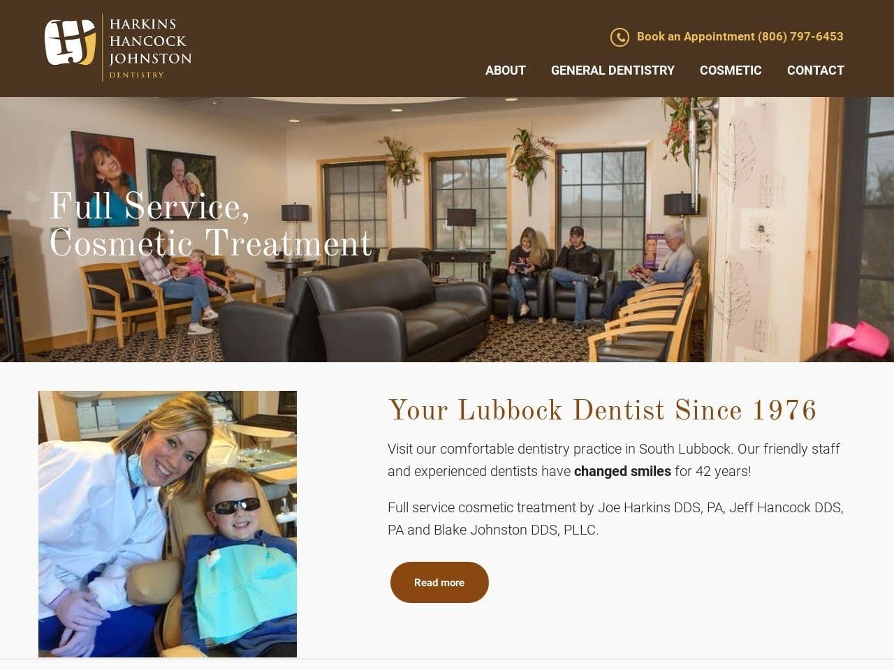 Harkins Dentist Website Screenshot from smilesofwesttexas.com