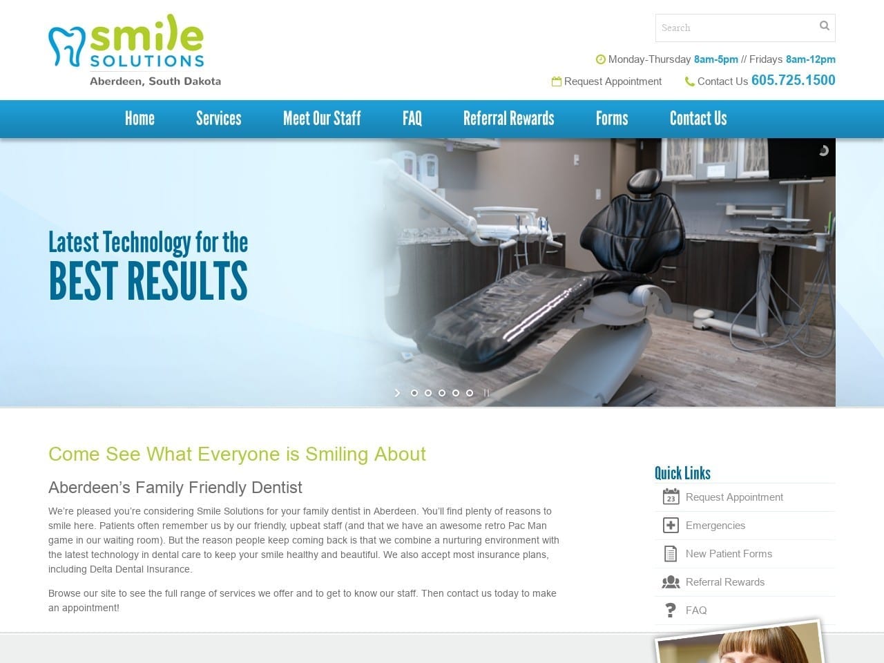 Dr. Amy M. Scepaniak DDS Website Screenshot from smilesolutionsaberdeen.com