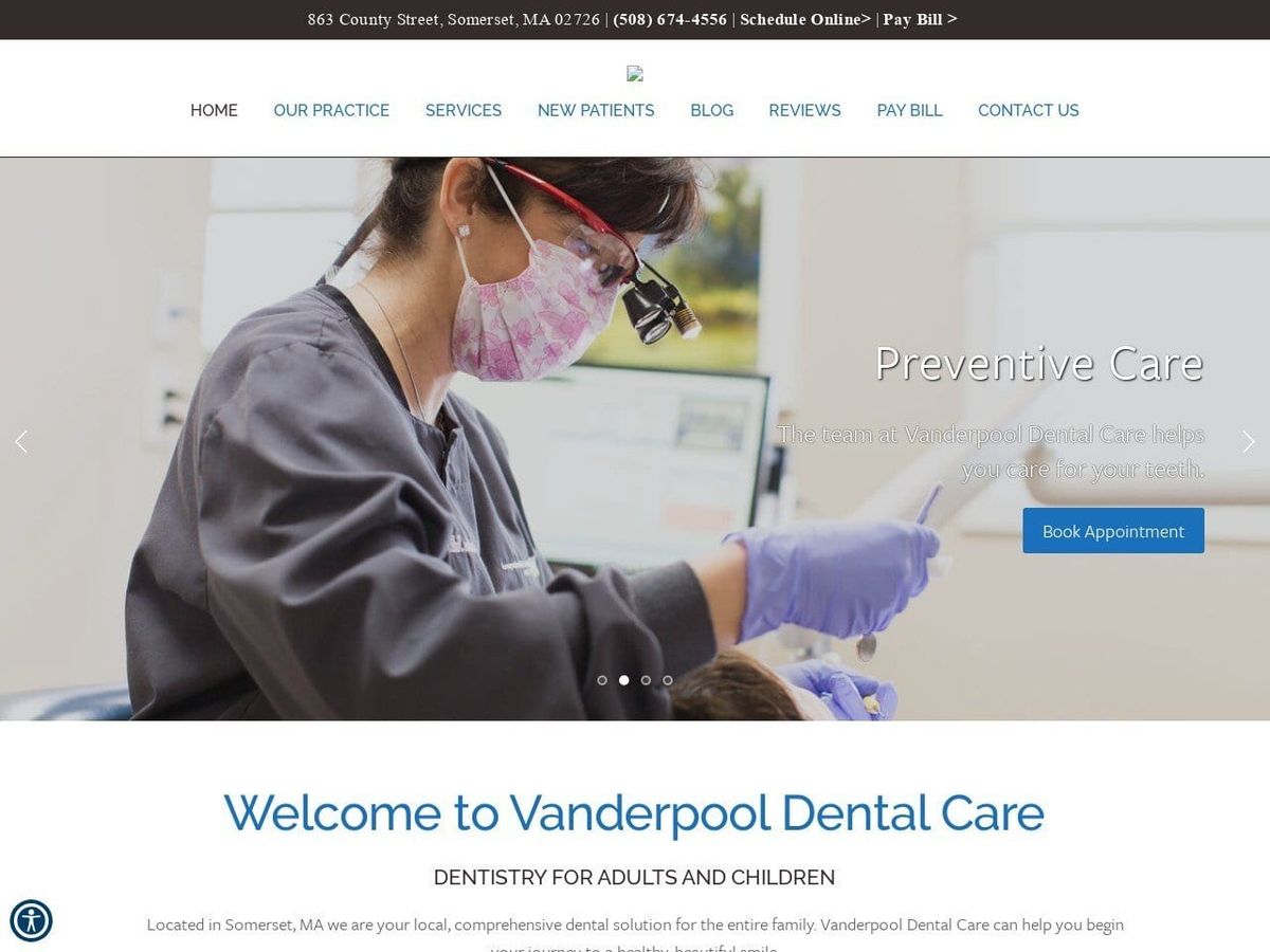 LeComte & Vanderpool Dental Care Website Screenshot from smilesomerset.com