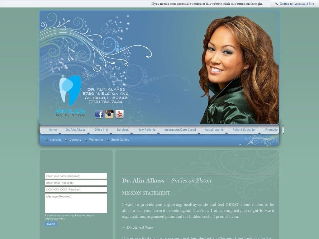 Smiles on Elston Website Screenshot from smilesonelston.com