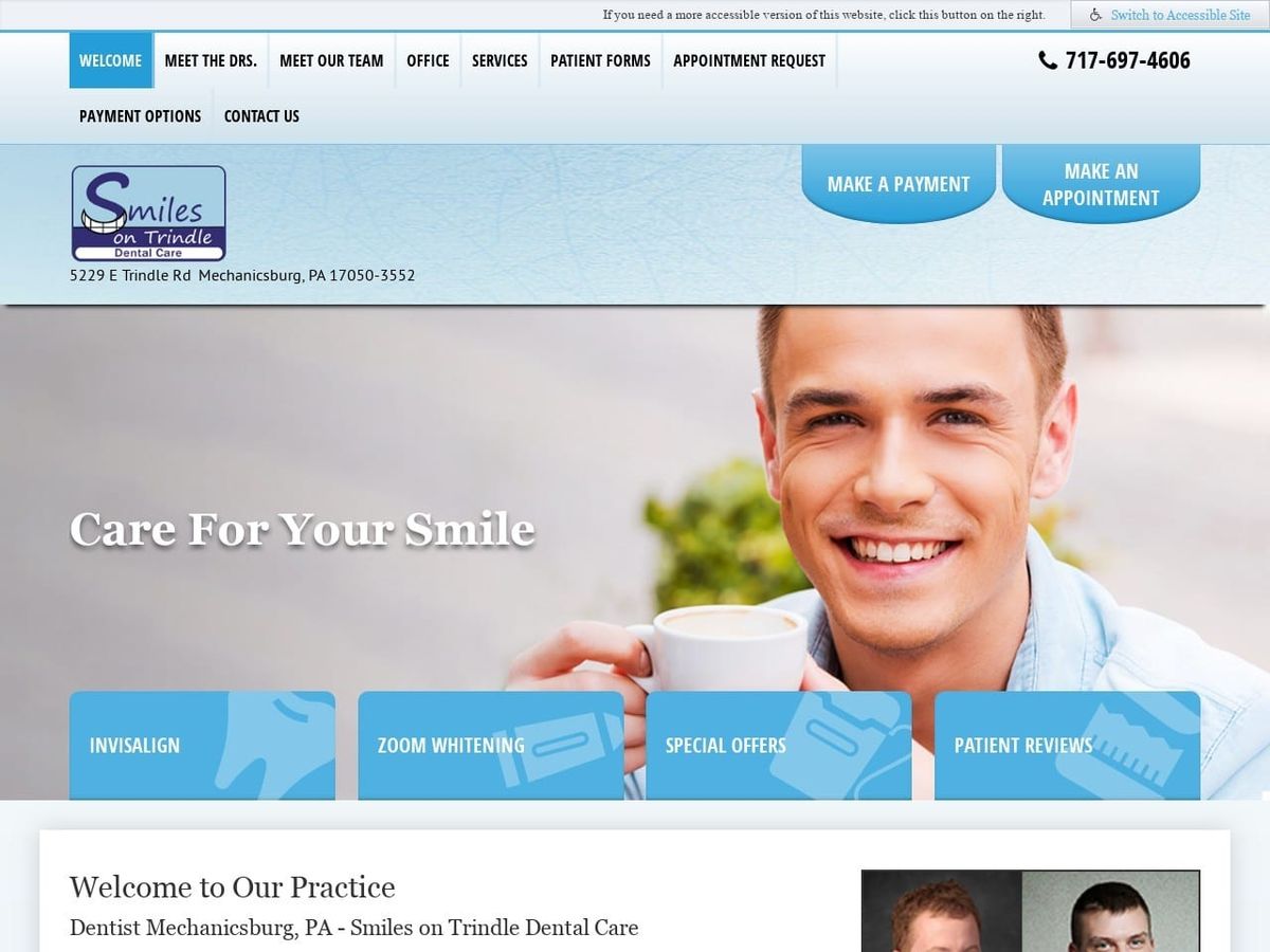 Smiles On Trindle Dental Care Website Screenshot from smilesontrindledentalcare.com