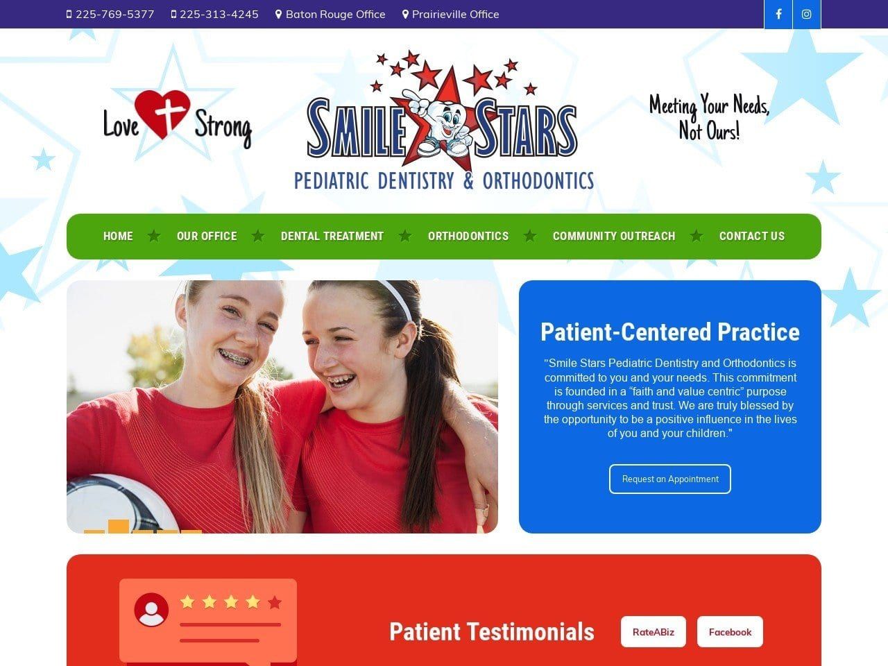 Smile Stars Pediatric Dentist Website Screenshot from smilestars.com