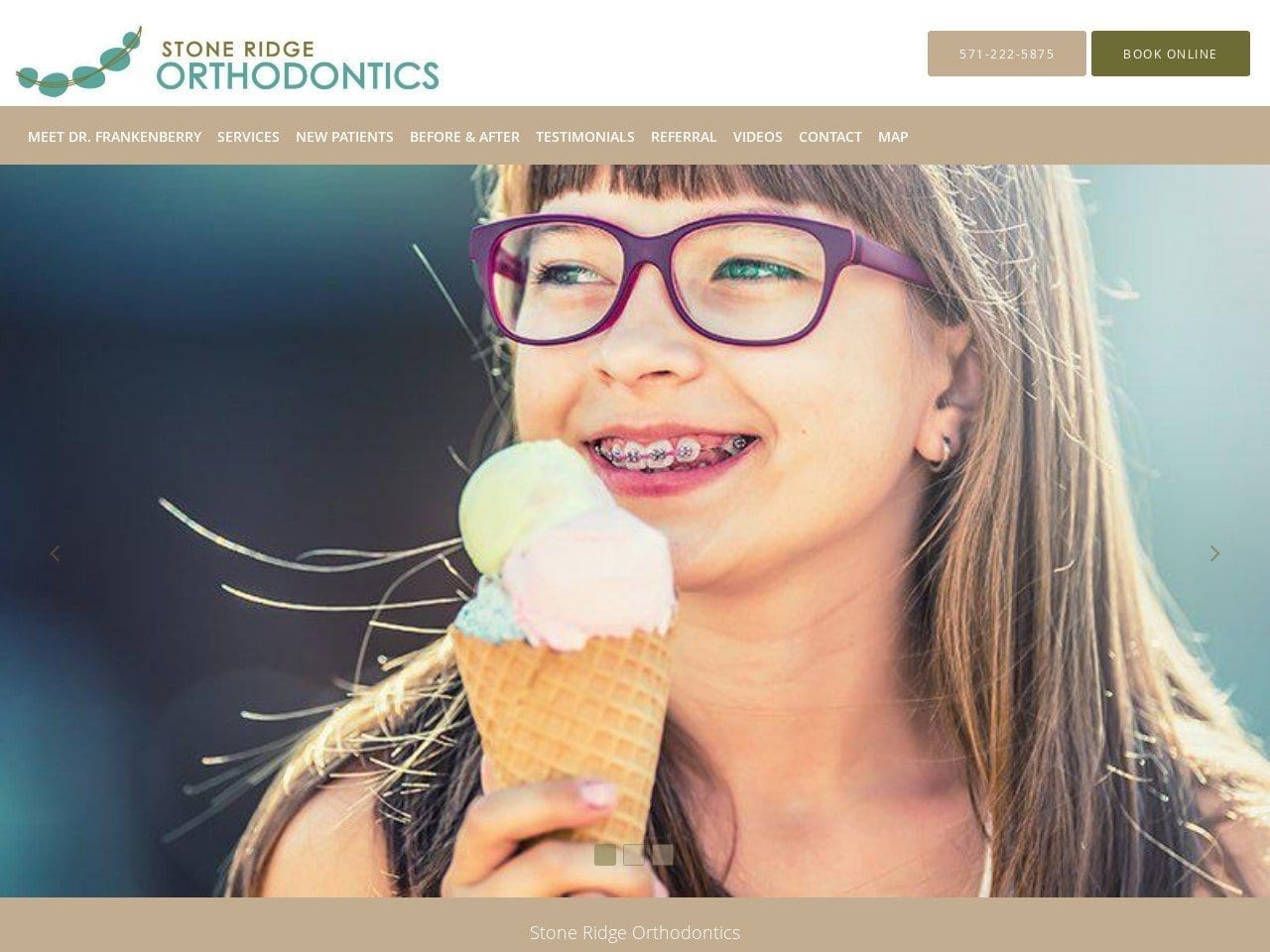 Stone Ridge Orthodontics Website Screenshot from smilestoneridge.com