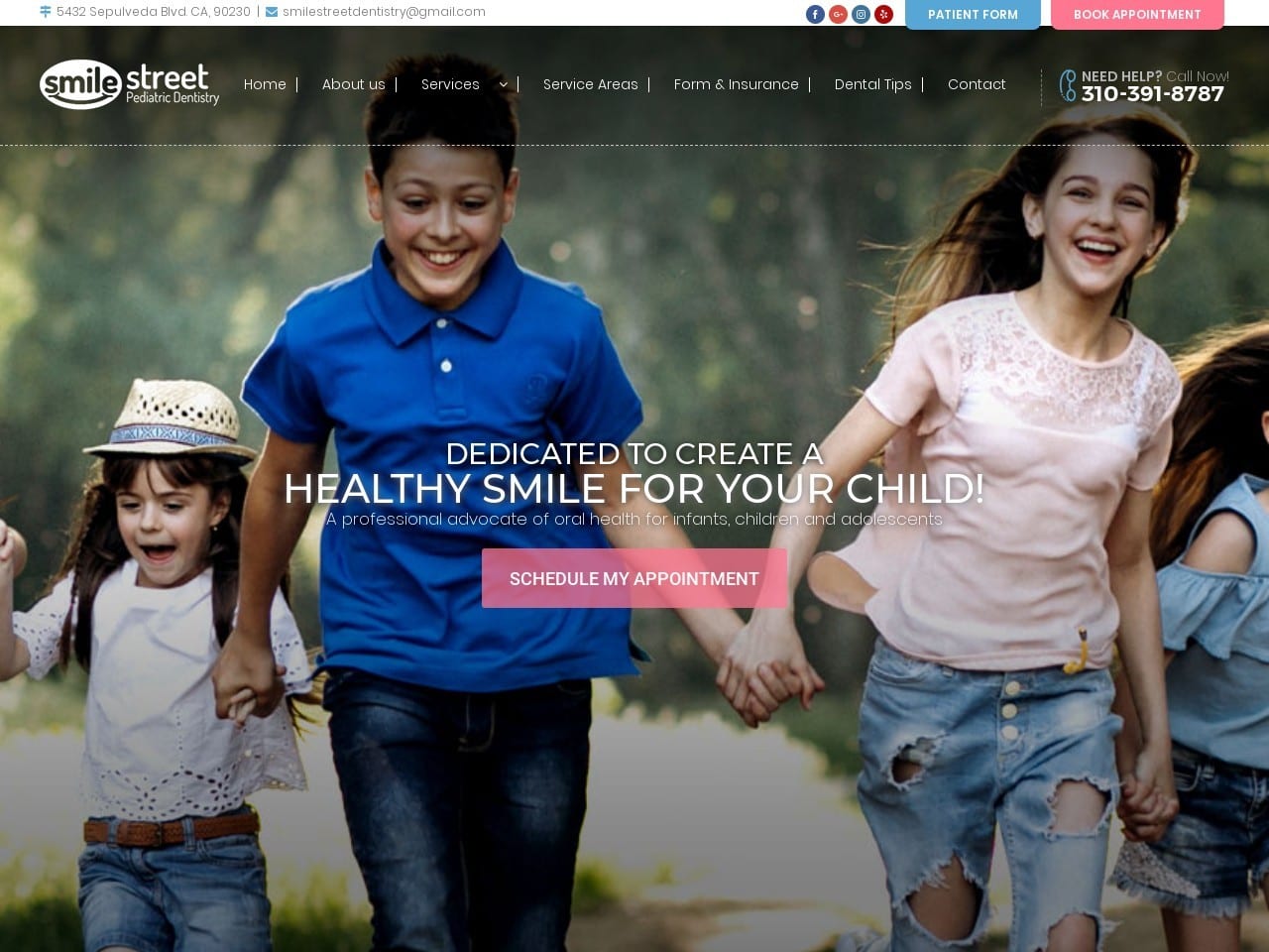 Smile Street Pediatric Dentistry Website Screenshot from smilestreetdentistry.com