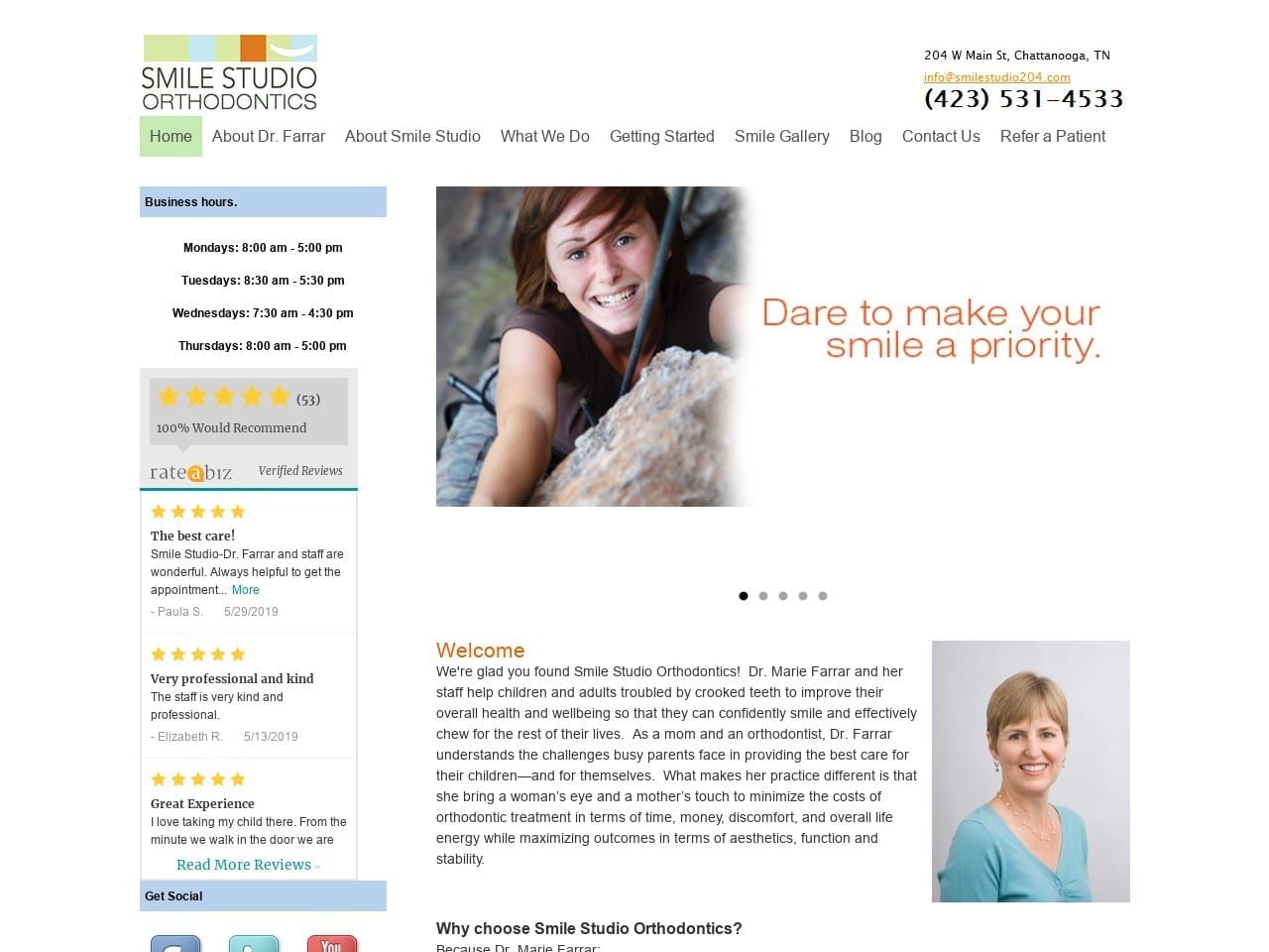 Farrar Marie B DDS Website Screenshot from smilestudio204.com