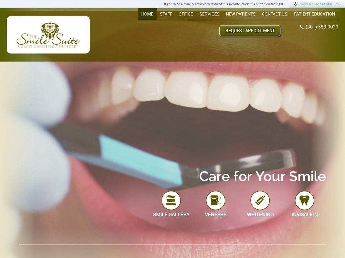 The Smile Suite Website Screenshot from smilesuitedental.com