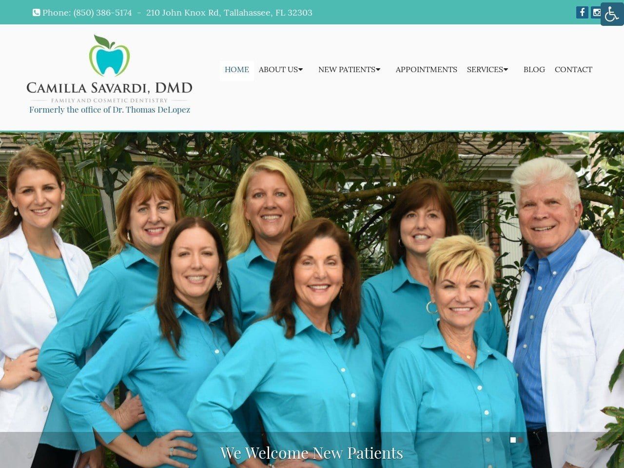 Dr. Thomas E. Delopez DDS Website Screenshot from smiletallahassee.com