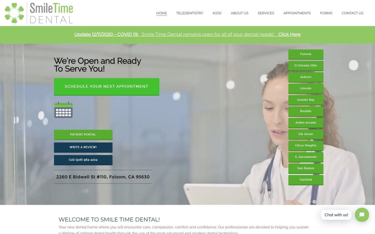 smiletimedental.com screenshot