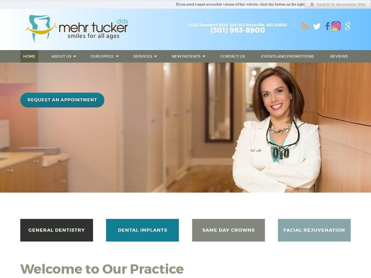 Mehr Tucker DDS Website Screenshot from smilezforallages.com