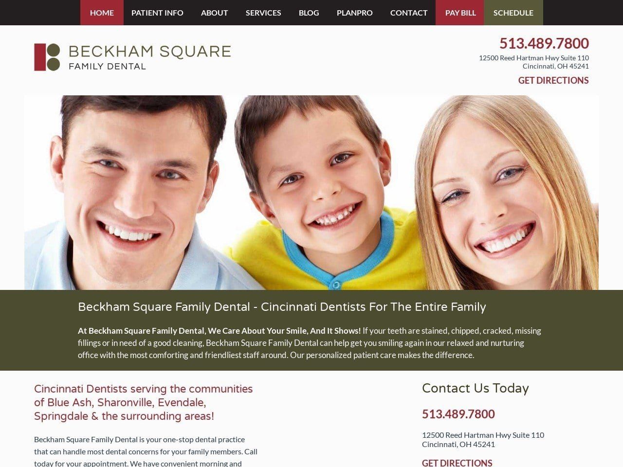 Schmerler Family Dentist Website Screenshot from smilingfamilies.com