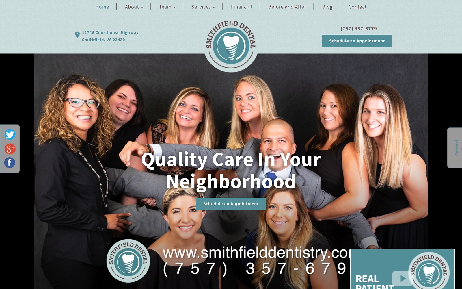 smithfielddentistry.com screenshot