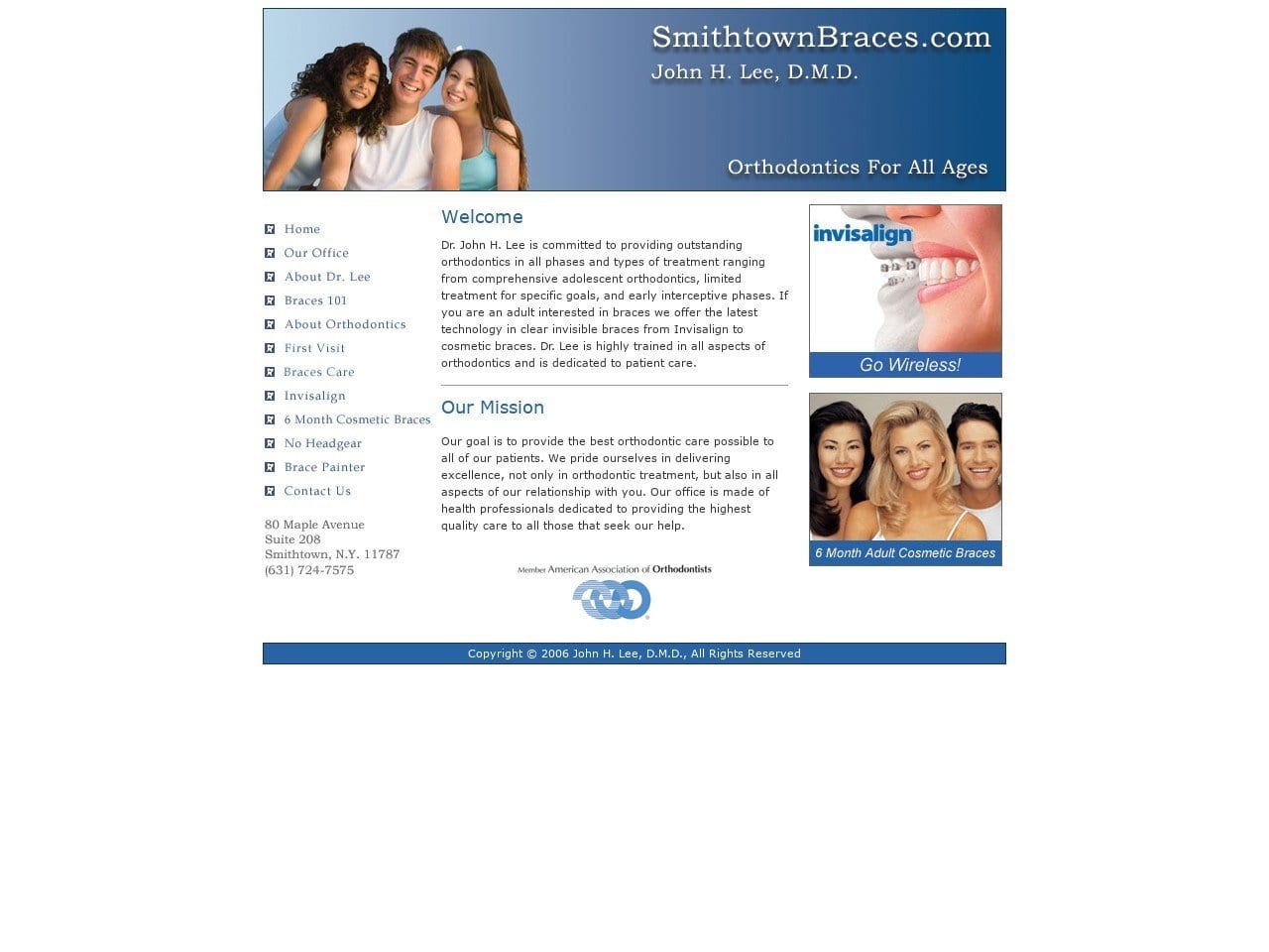 John H. Lee D.M.D. Website Screenshot from smithtownbraces.com