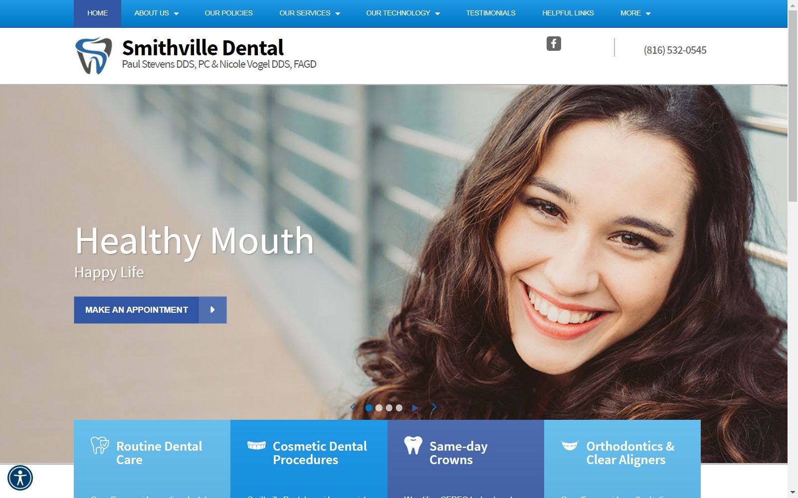 smithvilledental.com screenshot