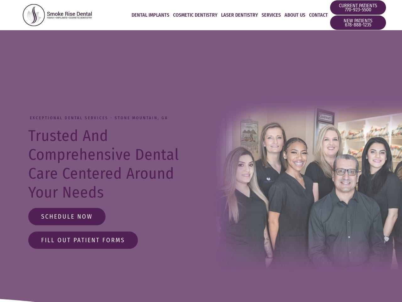 Smokerise Dental Website Screenshot from smokerisedental.com