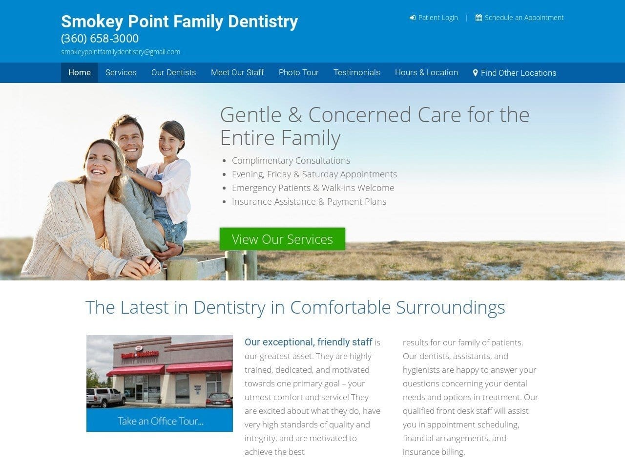 Smokey Point Family Dentistry Website Screenshot from smokey-point.wafamilydentistry.com