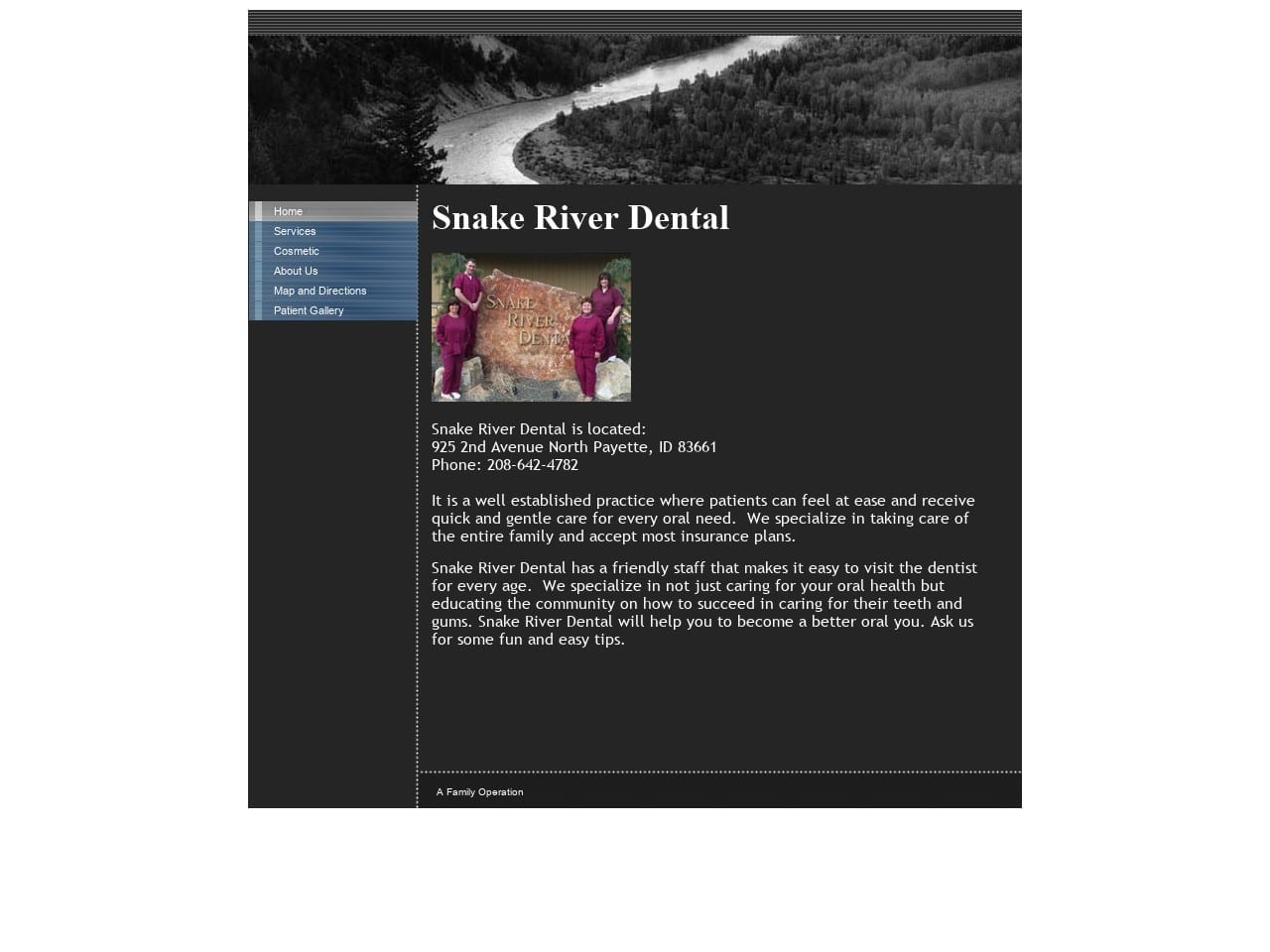 Snake River Dental Inc Website Screenshot from snakeriverdental.com