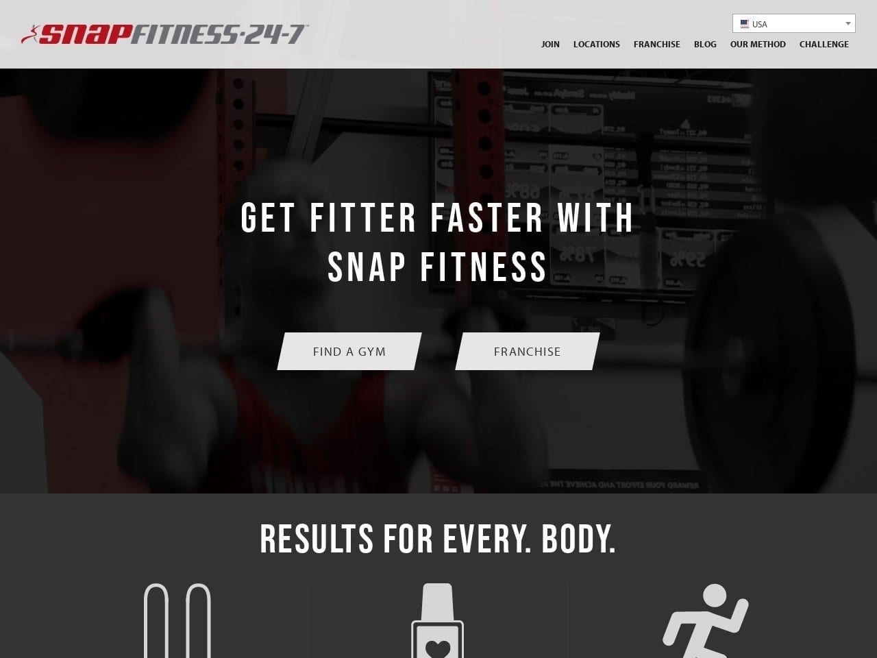 Snap Fitness Website Screenshot from snapfitness.com