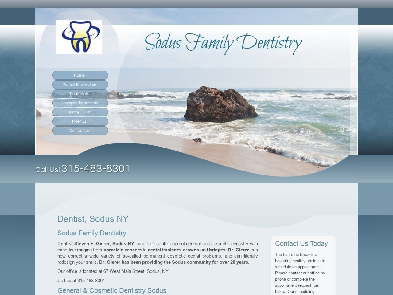 Sodus Family Dentistry Website Screenshot from sodusfamilydentistry.com