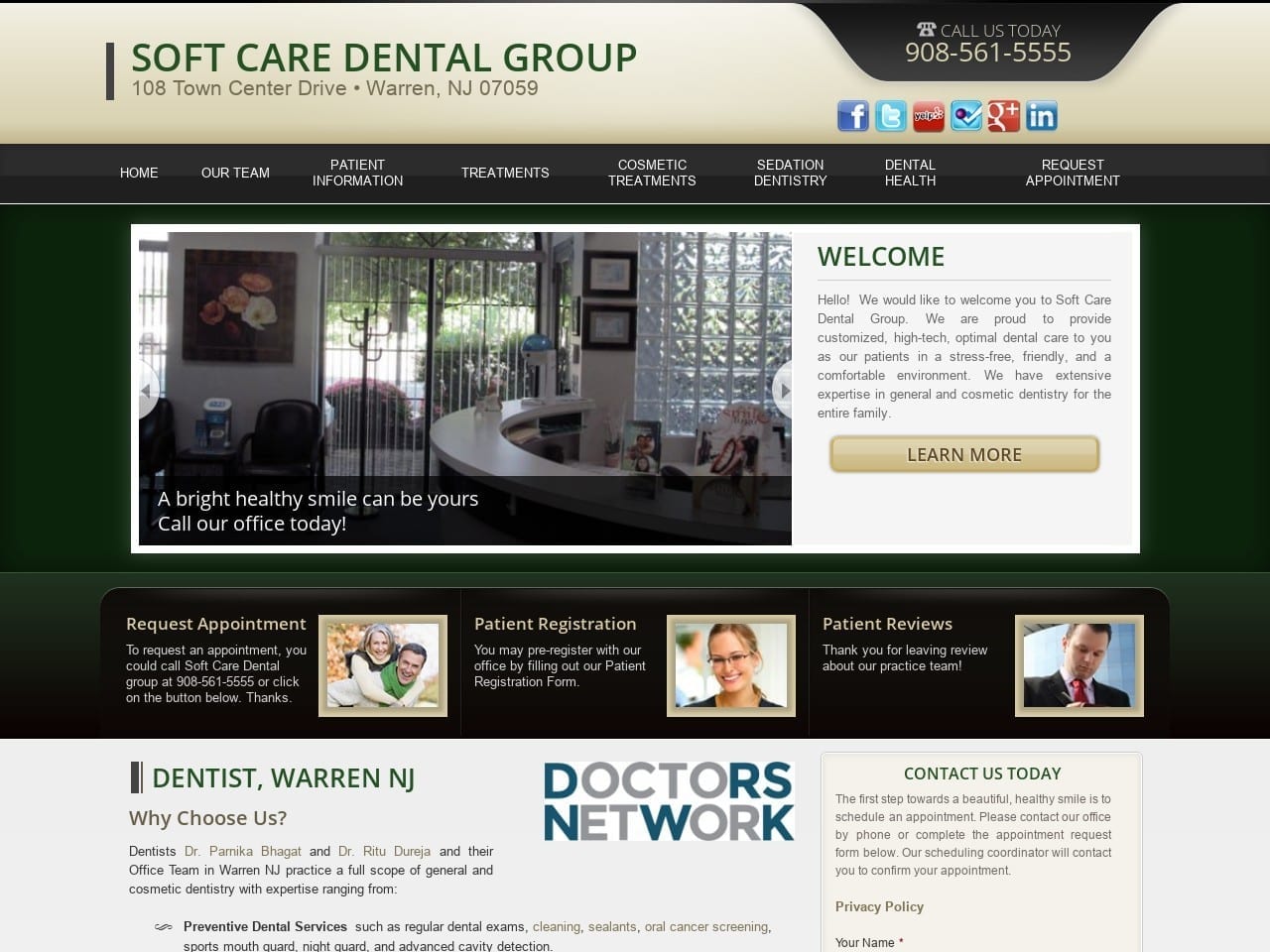 Softcare Dental  Group Website Screenshot from softcaredentalgroup.com