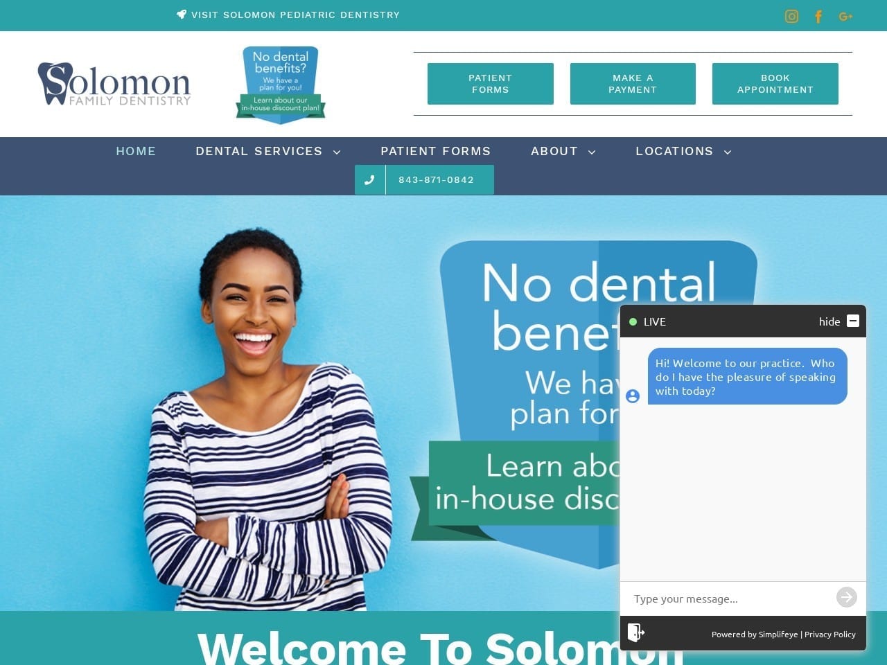 Solomon Dentistry Website Screenshot from solomondentistry.com