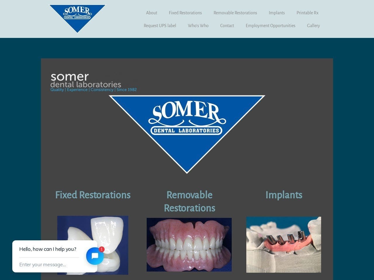 Somer Dental Laboratories Website Screenshot from somer.com